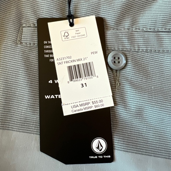 #2679 Volcom Surf & Turf SNT frickin mix 21" size 31 - Picture 6 of 7